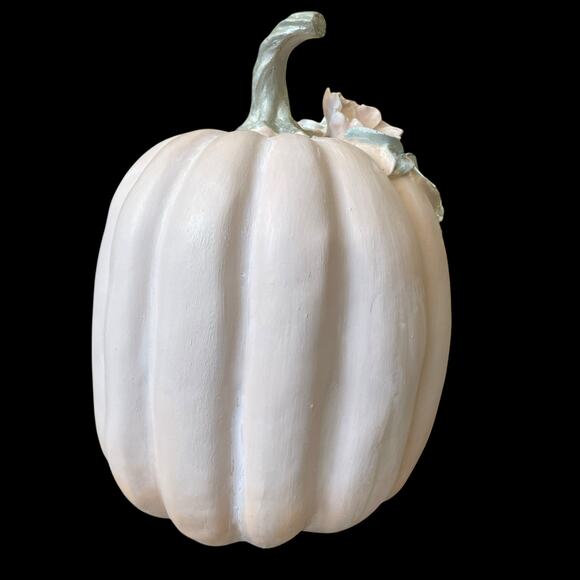 Martha Stewart Floral Embellished Pumpkin 10in Pastel Pink Resin Fall Decor NEW - Picture 6 of 15